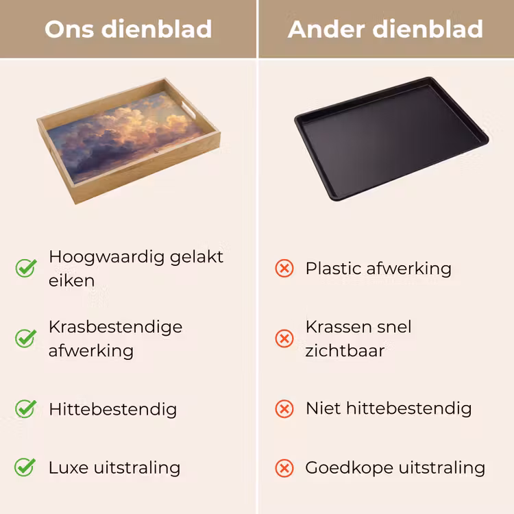 Dienblad - Boot - Zonsondergang - Zee - Natuur - Goud — 3
