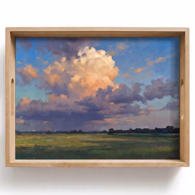 Dienblad - Lucht - Wolken - Landschap - Modern - Oranje — 1
