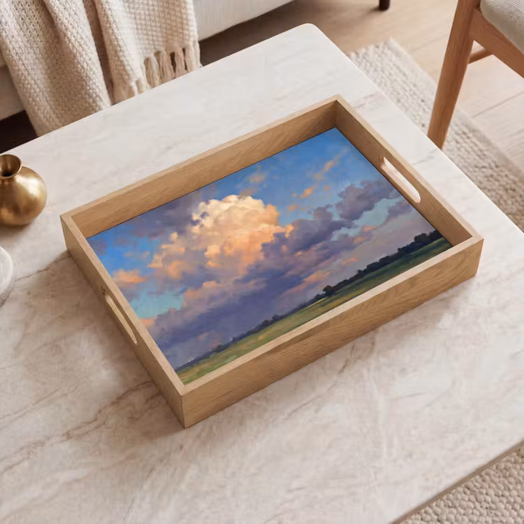 Dienblad - Lucht - Wolken - Landschap - Modern - Oranje — 2