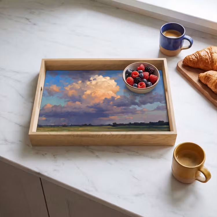 Dienblad - Lucht - Wolken - Landschap - Modern - Oranje — 4