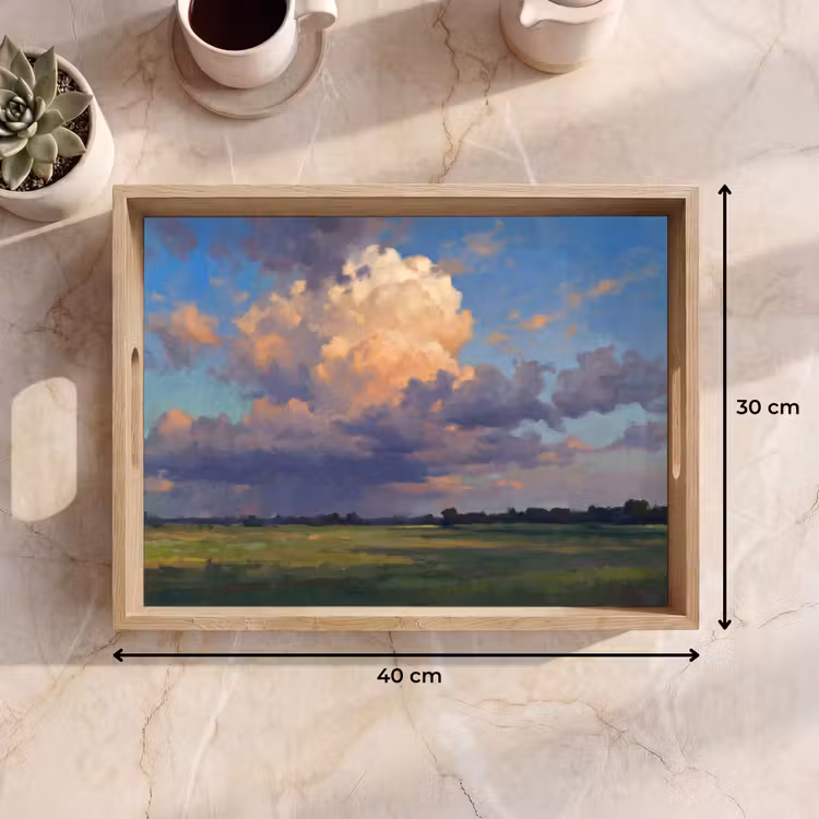 Dienblad - Lucht - Wolken - Landschap - Modern - Oranje — 9