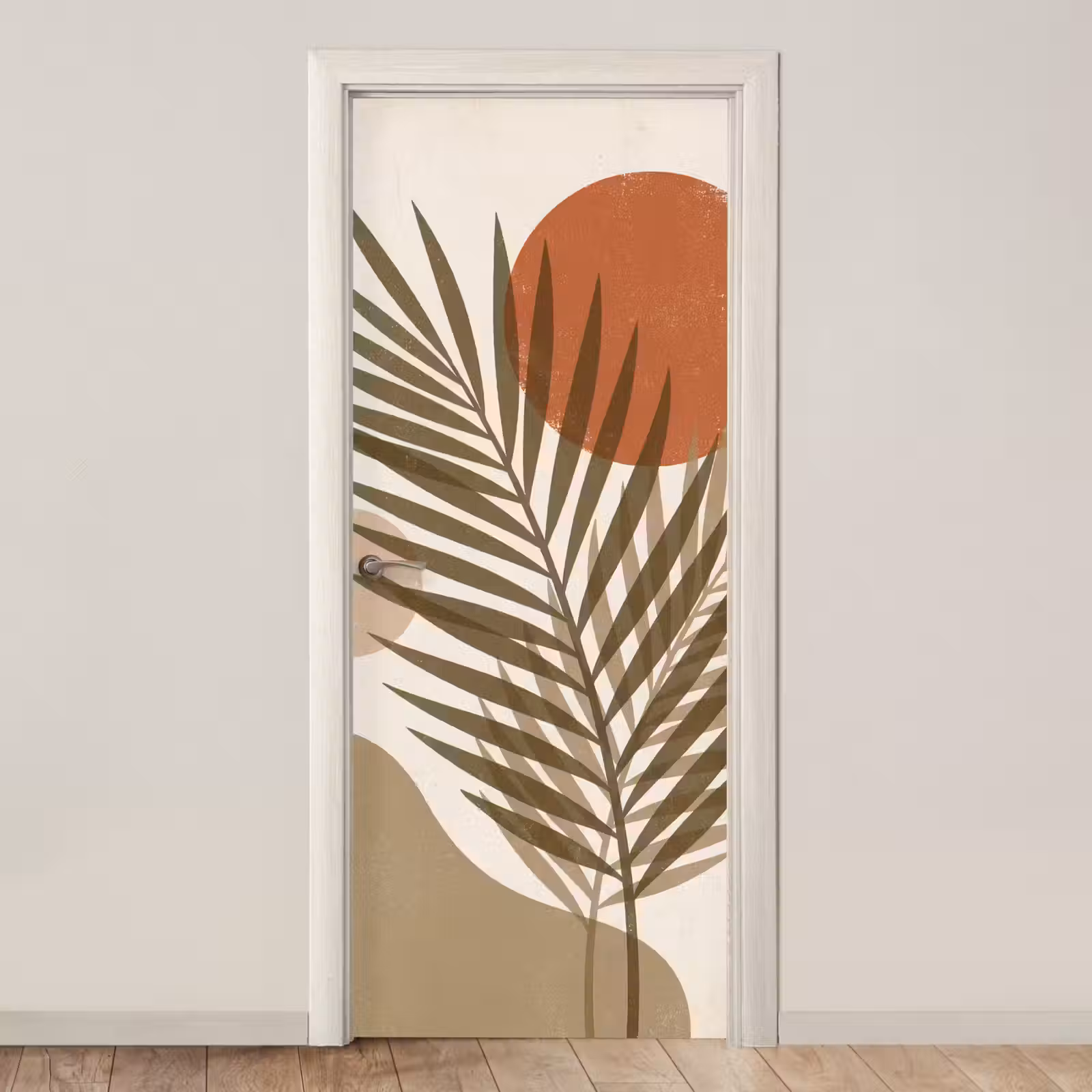 Deursticker - Planten - Bladeren - Abstract - Modern - Beige — 1