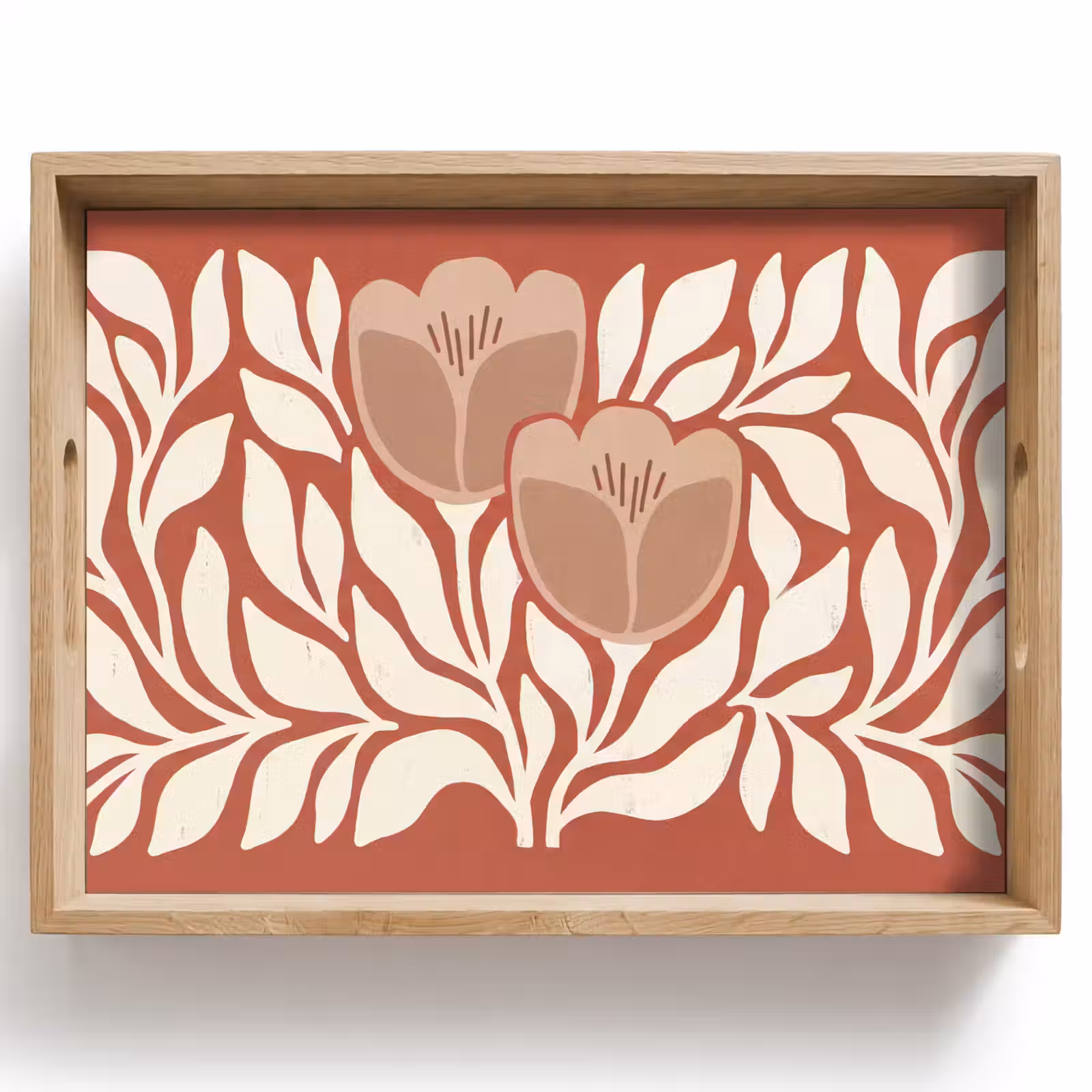 Dienblad - Bloemen - Abstract - Modern - Beige - Natuur — 1