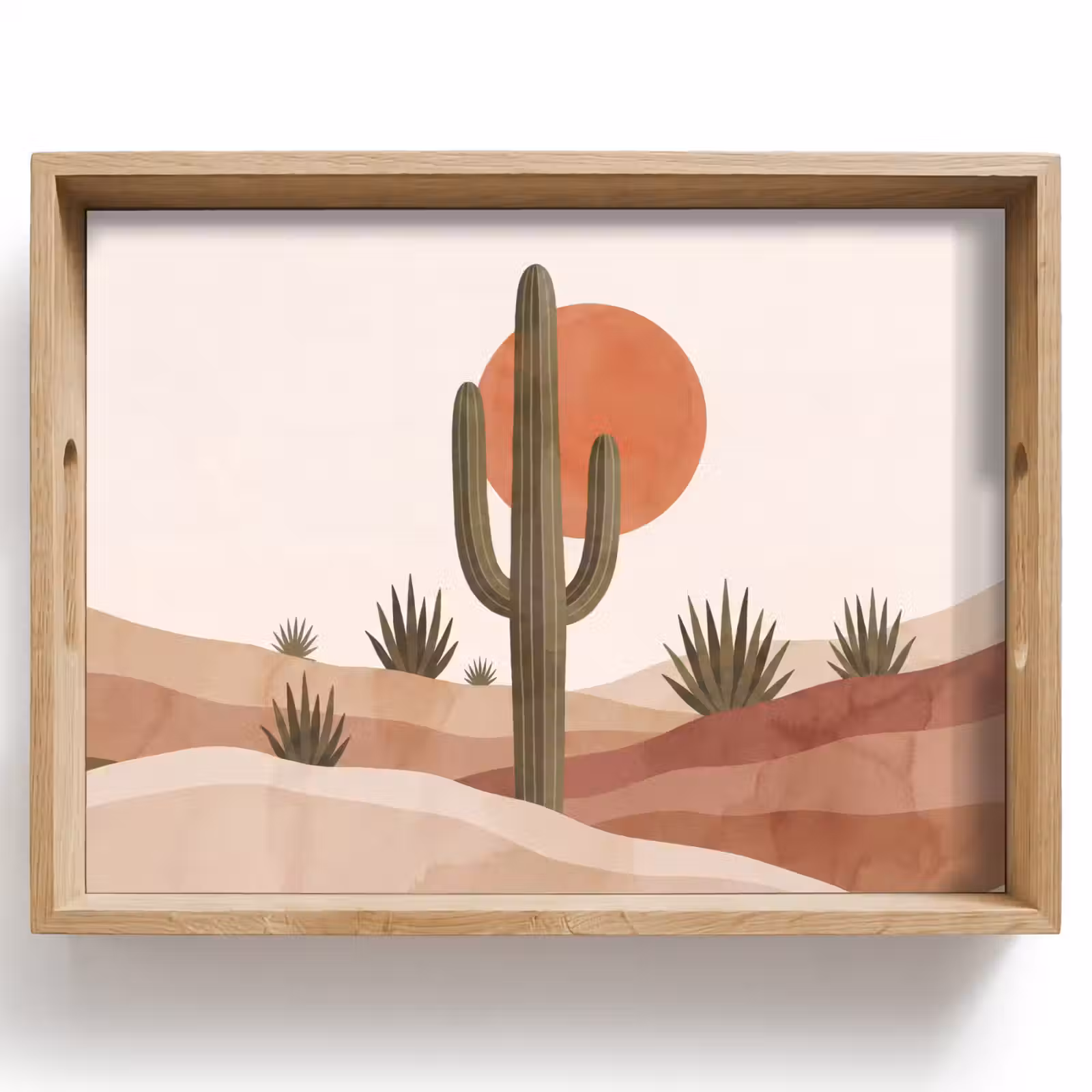 Dienblad - Cactus - Duinen - Modern - Landschap - Groen — 1