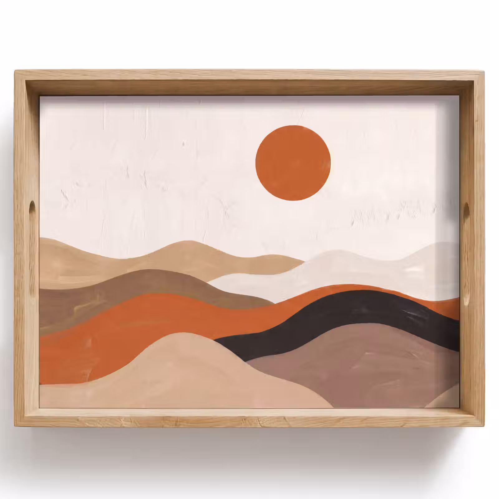 Dienblad - Landschap - Heuvels - Zon - Abstract - Oranje — 1