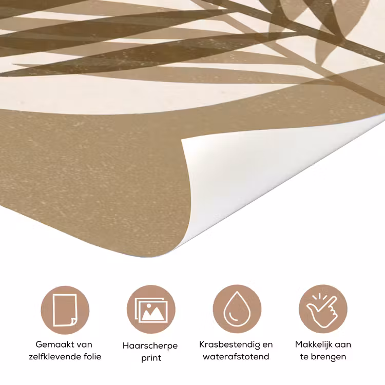 Deursticker - Planten - Bladeren - Abstract - Modern - Beige — 3