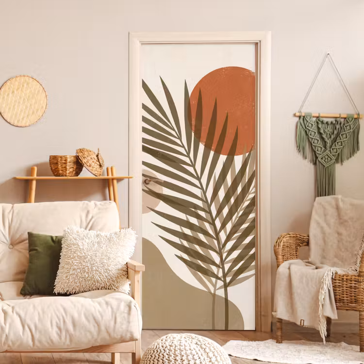 Deursticker - Planten - Bladeren - Abstract - Modern - Beige — 4