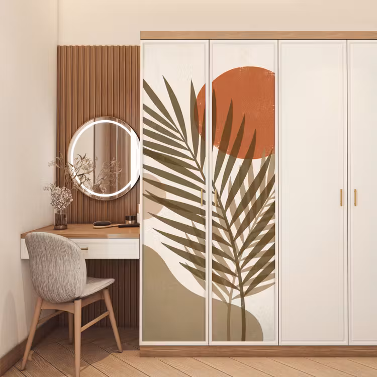 Deursticker - Planten - Bladeren - Abstract - Modern - Beige — 5