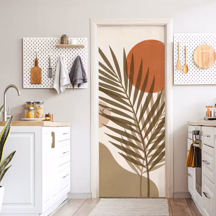 Deursticker - Planten - Bladeren - Abstract - Modern - Beige — 7
