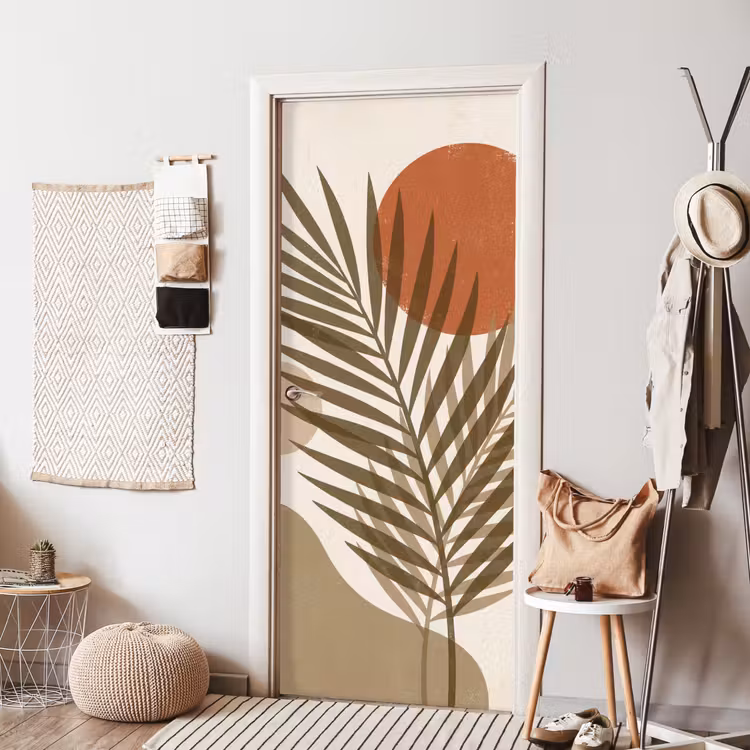 Deursticker - Planten - Bladeren - Abstract - Modern - Beige — 8