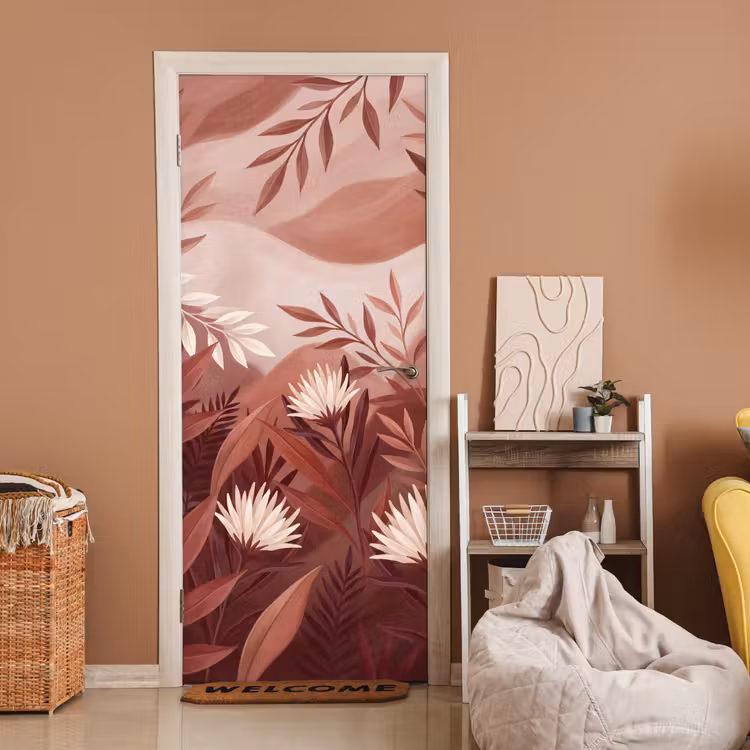 Deursticker - Planten - Bladeren - Botanisch - Modern - Bruin — 2