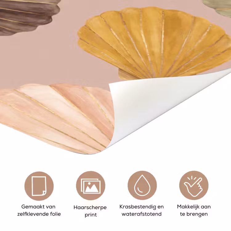 Deursticker - Schelp - Patroon - Zee - Aquarel - Aardetinten — 3