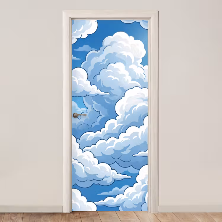 Deursticker - Wolken - Hemel - Abstract - Wit — 1