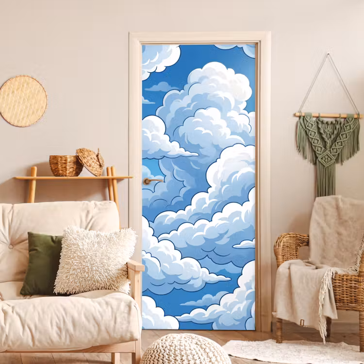 Deursticker - Wolken - Hemel - Abstract - Wit — 4