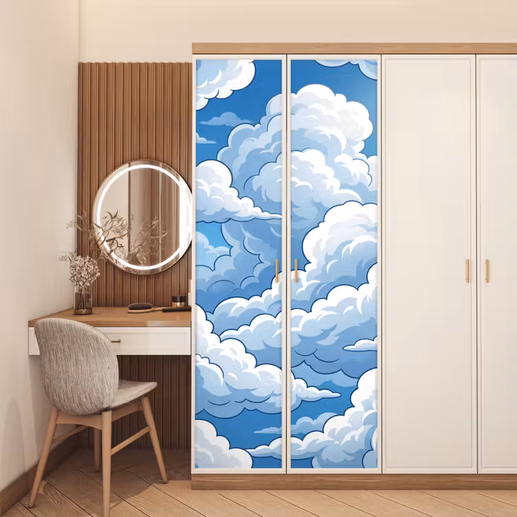 Deursticker - Wolken - Hemel - Abstract - Wit — 5
