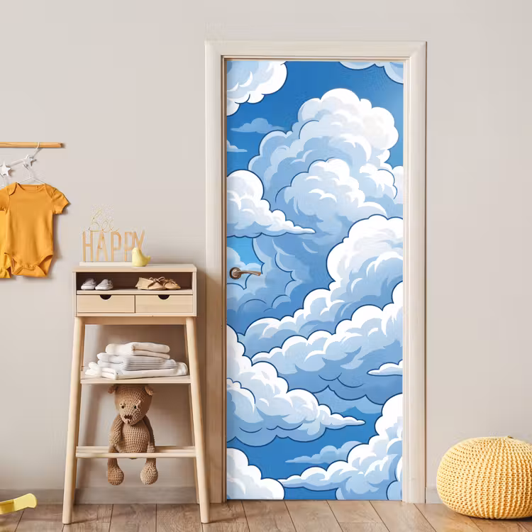 Deursticker - Wolken - Hemel - Abstract - Wit — 6