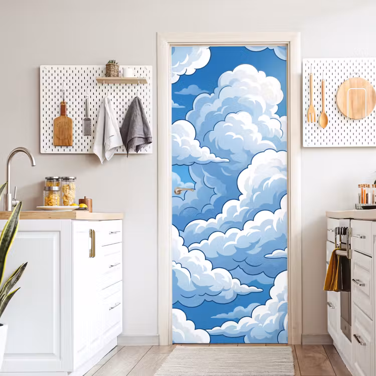 Deursticker - Wolken - Hemel - Abstract - Wit — 7