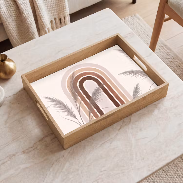 Dienblad - Abstract - Bogen - Plant - Boho - Beige — 2