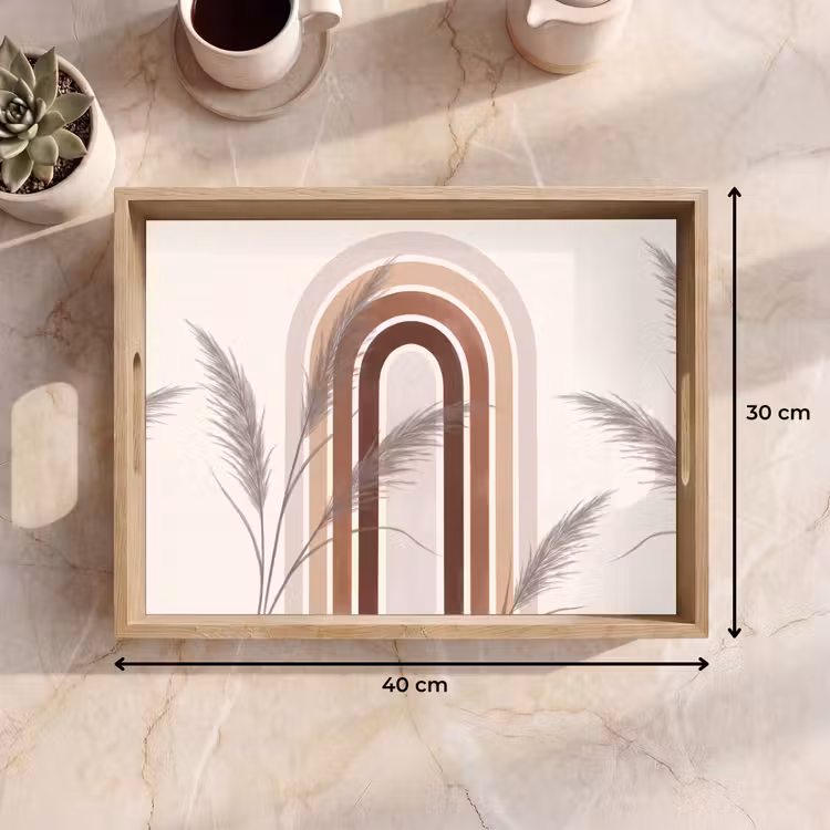 Dienblad - Abstract - Bogen - Plant - Boho - Beige — 9