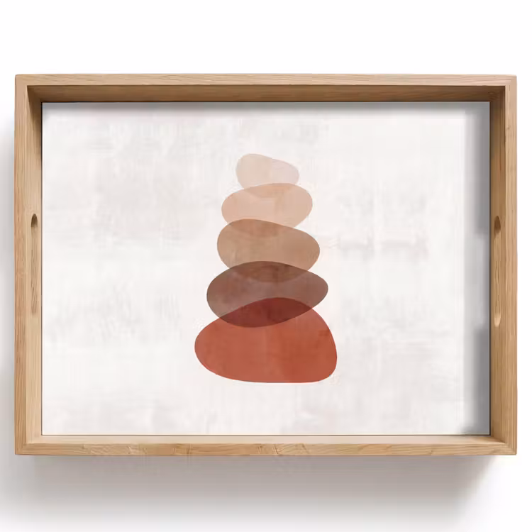 Dienblad - Abstractie - Gestapeld - Balans - Modern - Aardetinten — 1