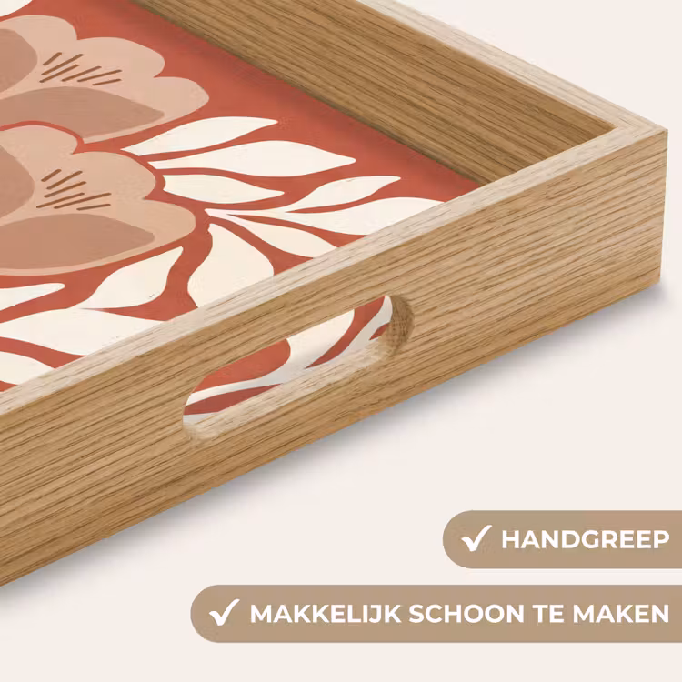 Dienblad - Bloemen - Abstract - Modern - Beige - Natuur — 5