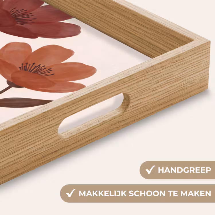 Dienblad - Bloemen - Abstract - Modern - Bruin - Decoratief — 5