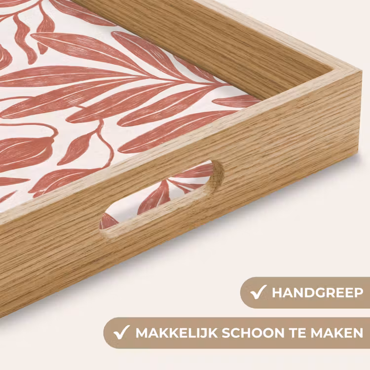 Dienblad - Bloemen - Patroon - Modern - Natuur - Bruin — 5