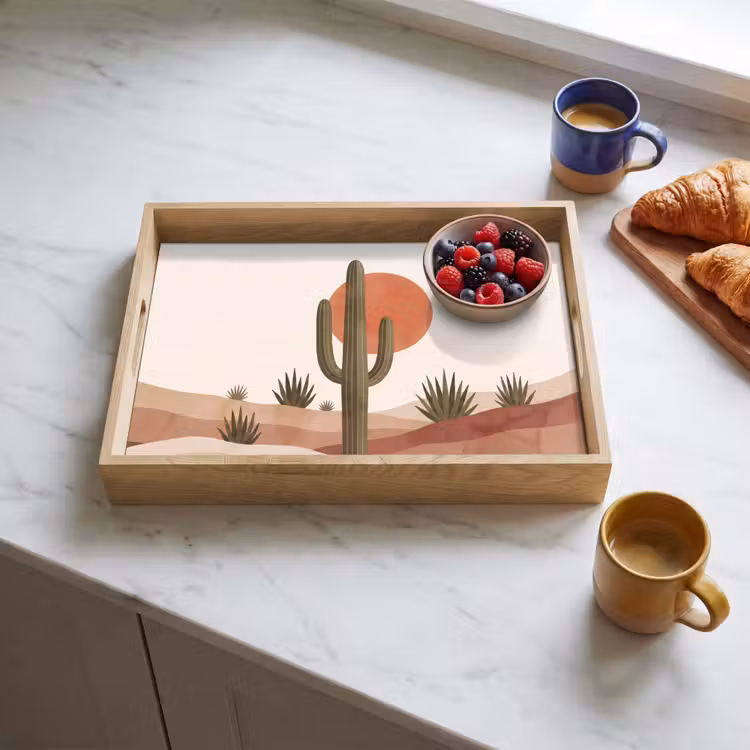 Dienblad - Cactus - Duinen - Modern - Landschap - Groen — 4