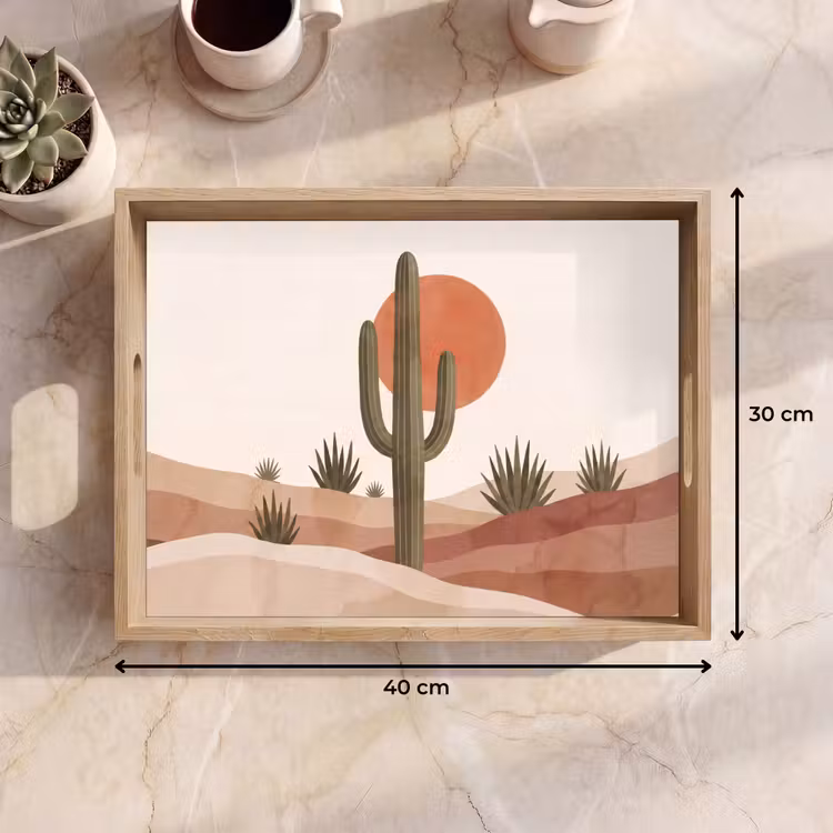 Dienblad - Cactus - Duinen - Modern - Landschap - Groen — 9