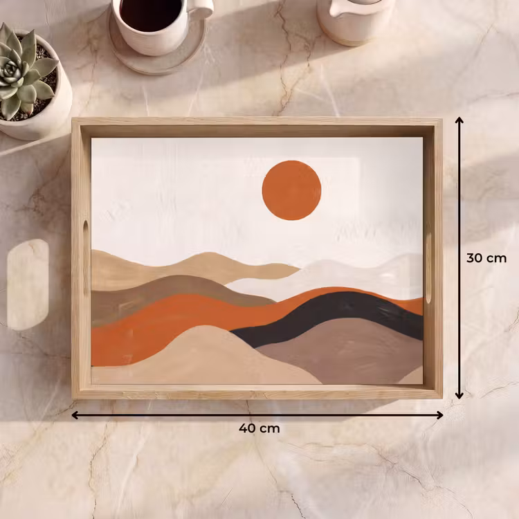 Dienblad - Landschap - Heuvels - Zon - Abstract - Oranje — 9