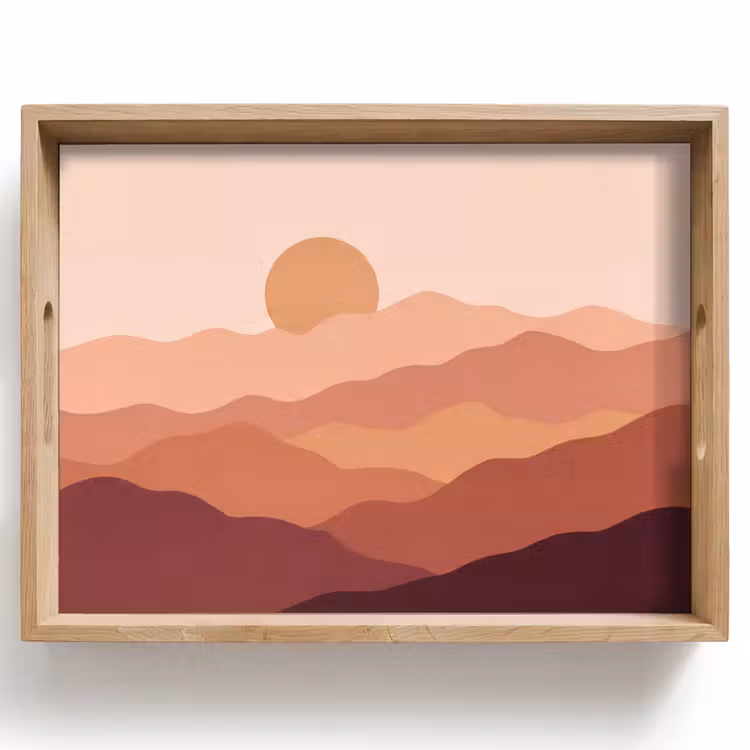 Dienblad - Natuur - Heuvels - Abstract - Modern - Oranje — 1