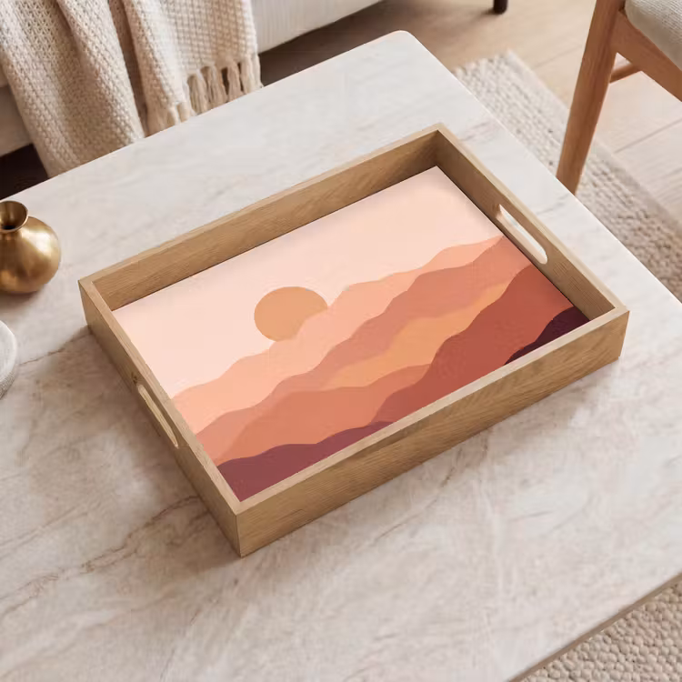 Dienblad - Natuur - Heuvels - Abstract - Modern - Oranje — 2