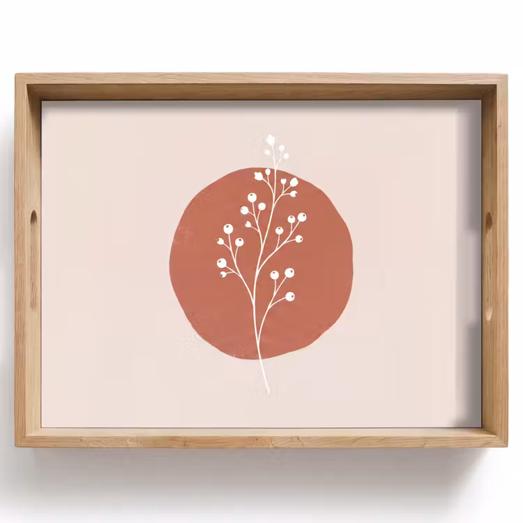 Dienblad - Plant - Tak - Abstract - Modern - Wit — 1