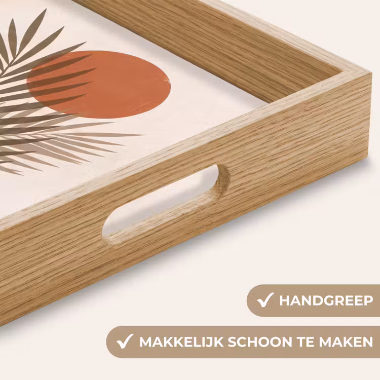 Dienblad - Planten - Bladeren - Abstract - Modern - Beige — 5