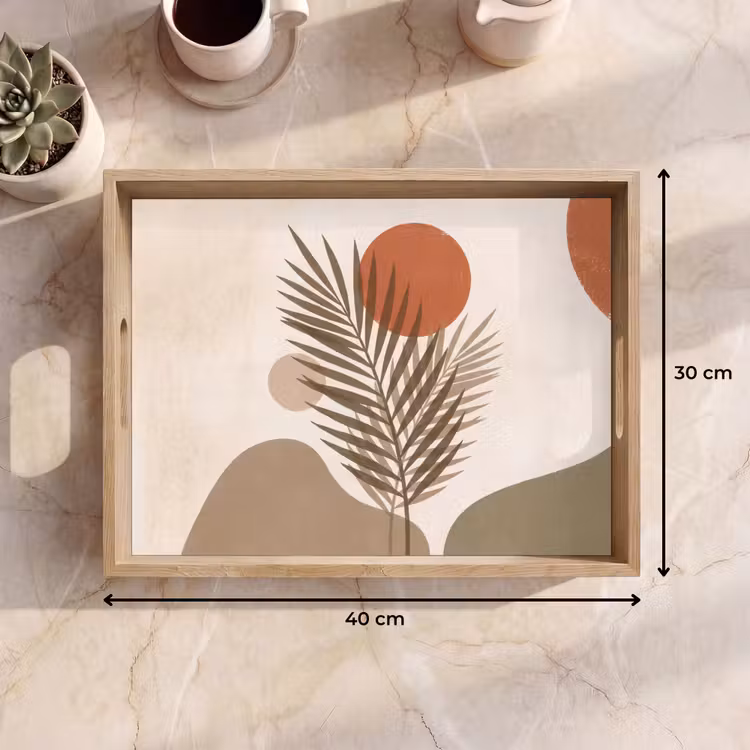 Dienblad - Planten - Bladeren - Abstract - Modern - Beige — 9