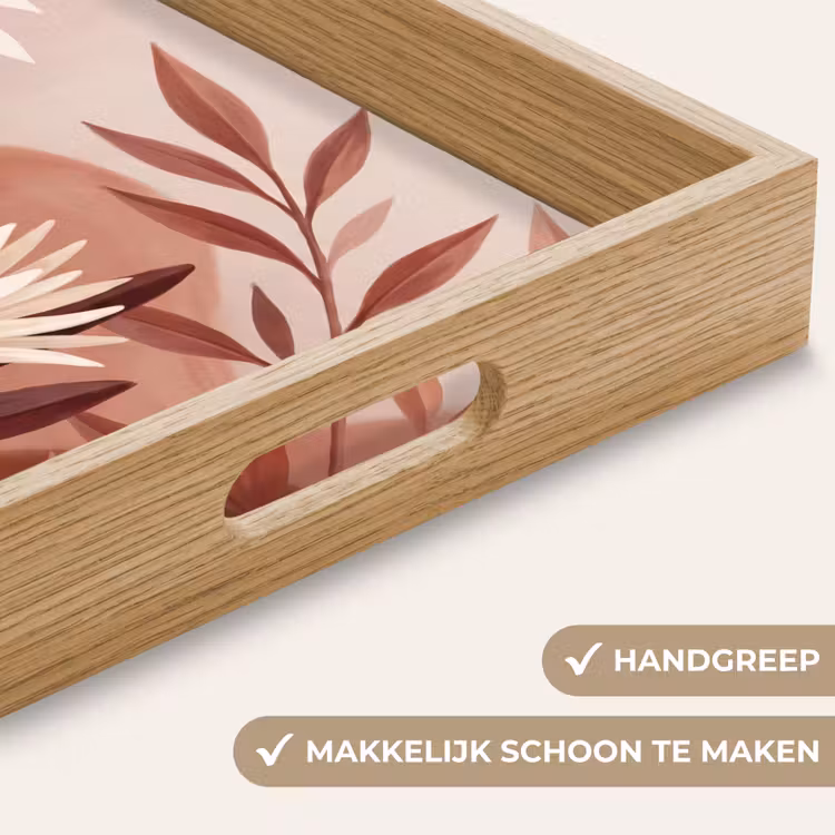 Dienblad - Planten - Bladeren - Botanisch - Modern - Bruin — 5