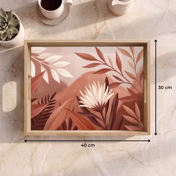 Dienblad - Planten - Bladeren - Botanisch - Modern - Bruin — 9