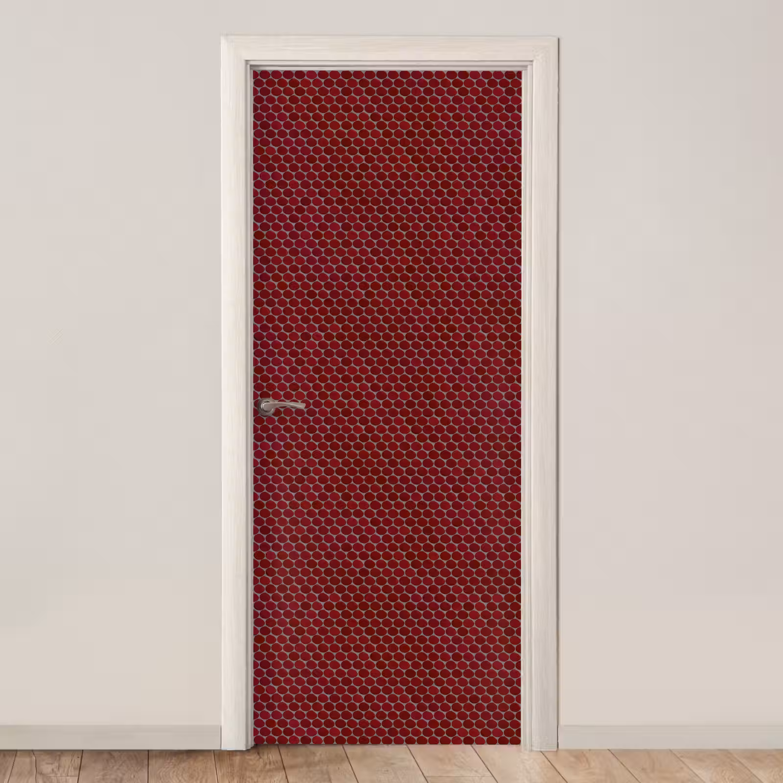 Deursticker - Penny - Mozaïek - Rond - Rood — 1
