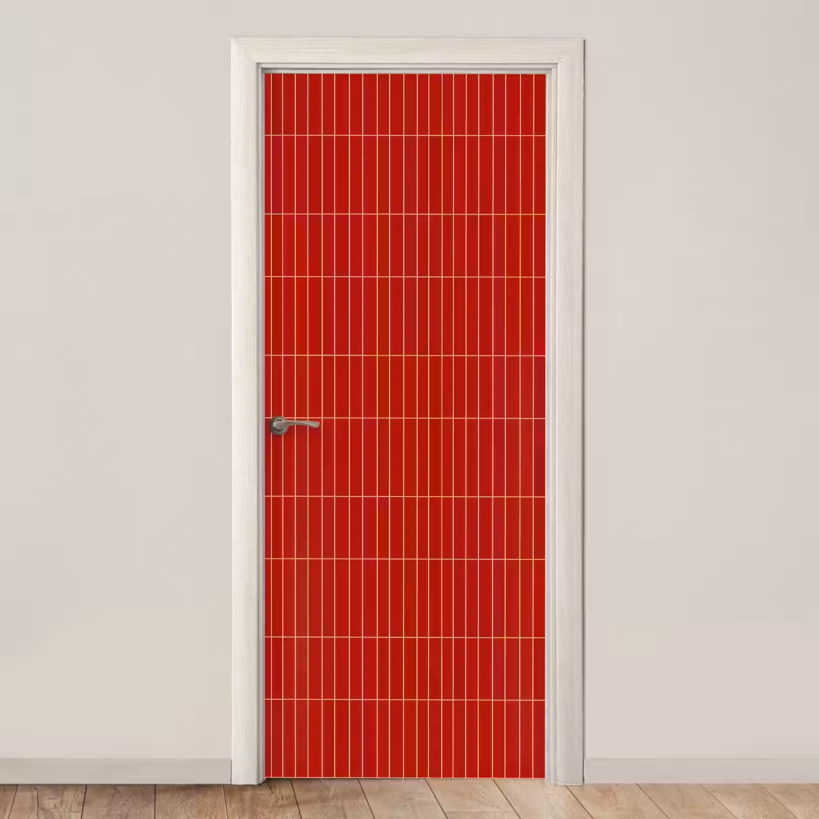 Deursticker - Verticaal - Wandtegel - Helderrood — 1