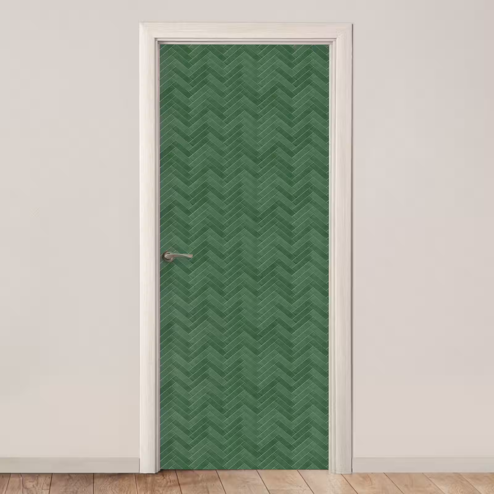 Deursticker - Visgraat - Wandtegel - Bosgroen — 1