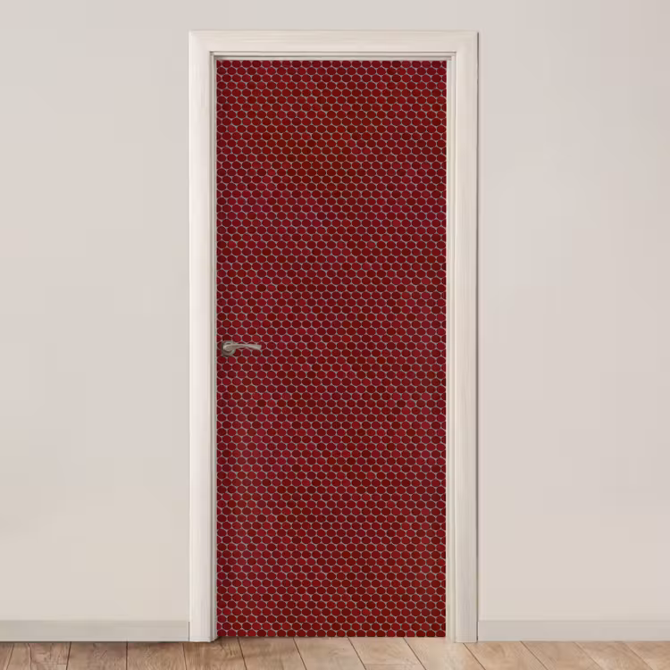 Deursticker - Penny - Mozaïek - Rond - Rood — 1