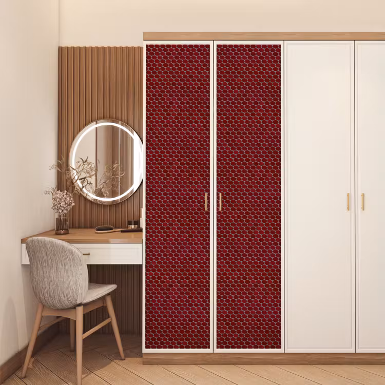 Deursticker - Penny - Mozaïek - Rond - Rood — 5