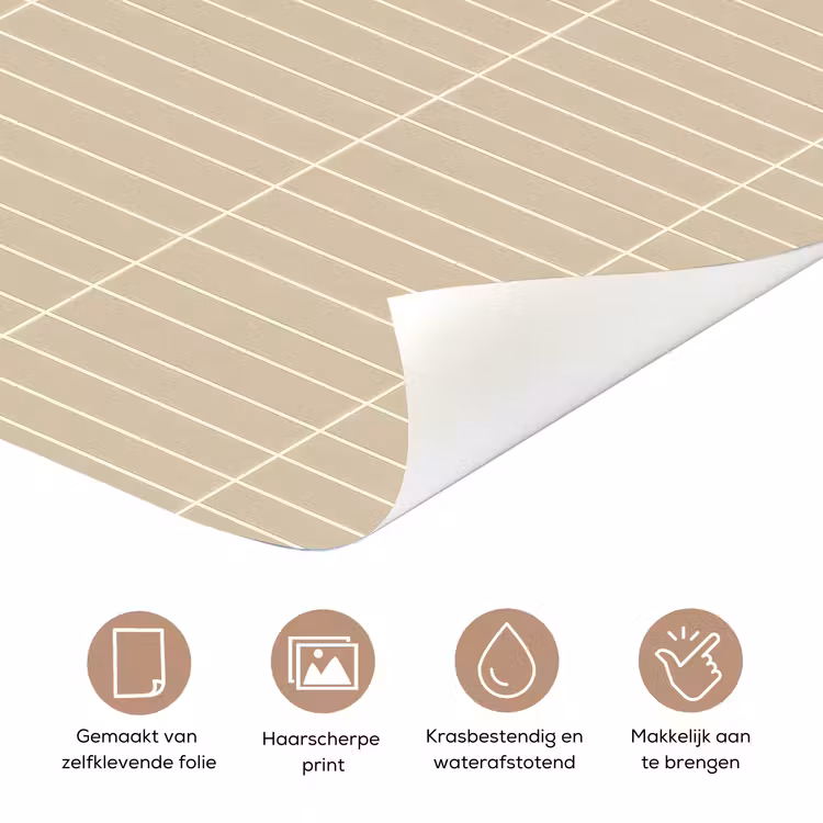 Deursticker - Verticaal - Wandtegel - Crème - Beige — 3