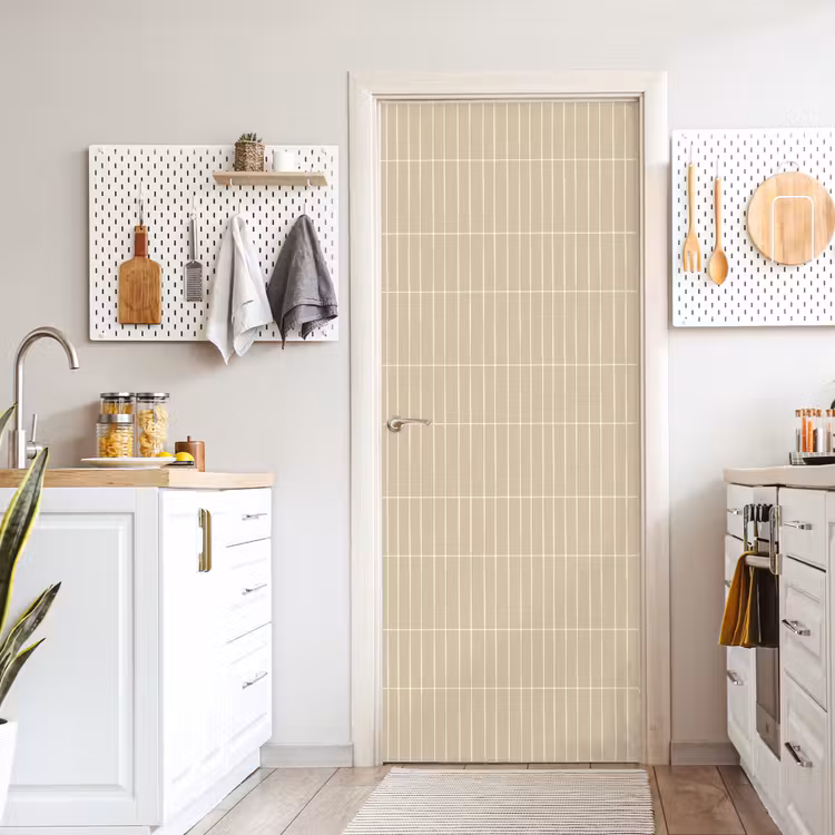 Deursticker - Verticaal - Wandtegel - Crème - Beige — 7