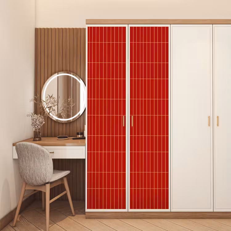 Deursticker - Verticaal - Wandtegel - Helderrood — 5