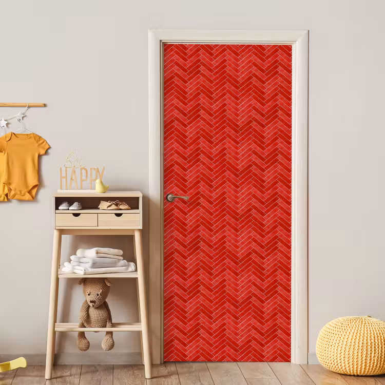 Deursticker - Visgraat - Tegel - Rood — 6