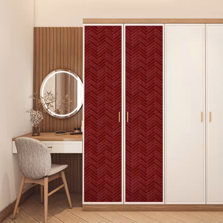 Deursticker - Visgraat - Wandtegel - Bordeaux - Rood — 5