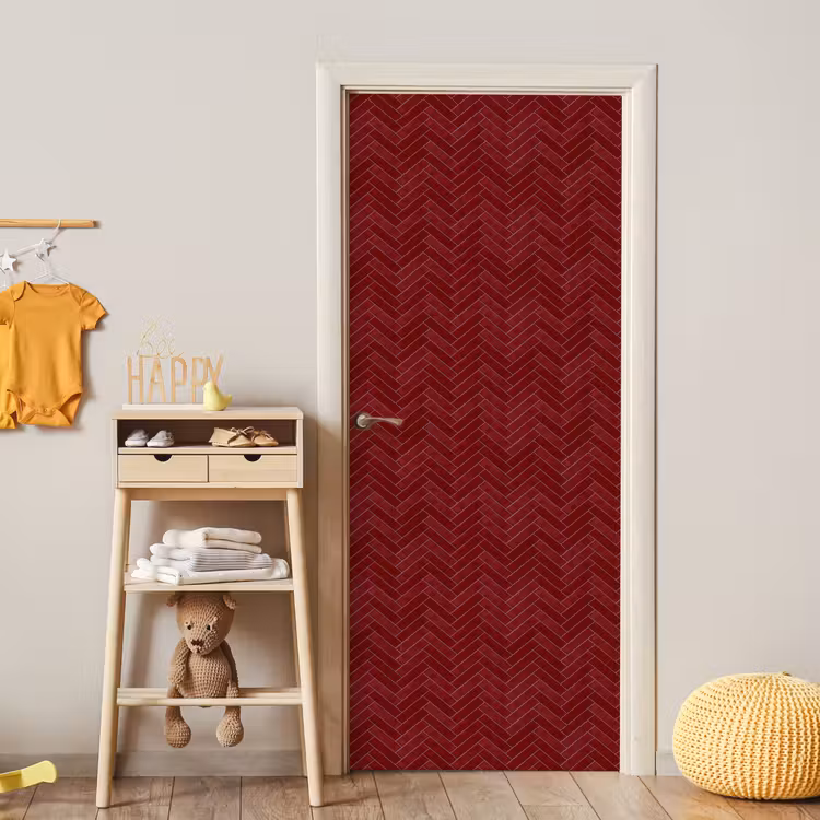 Deursticker - Visgraat - Wandtegel - Bordeaux - Rood — 6