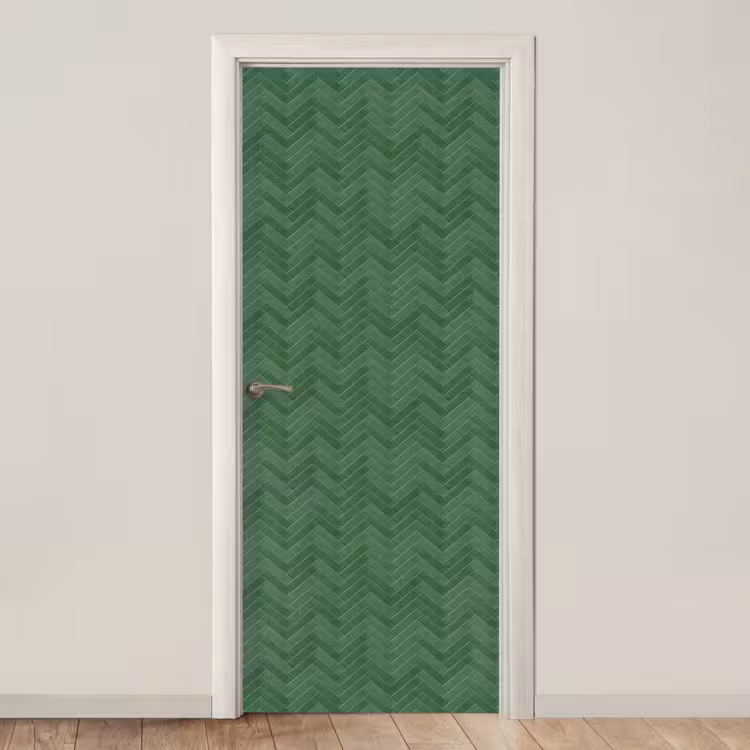 Deursticker - Visgraat - Wandtegel - Bosgroen — 1