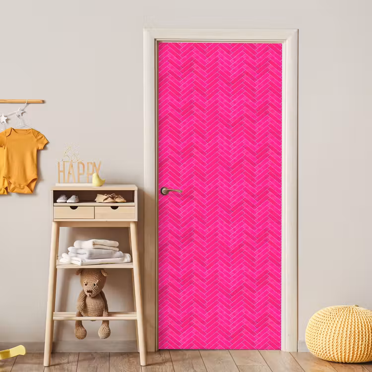 Deursticker - Visgraat - Wandtegel - Fuchsia - Roze — 6